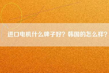 進(jìn)口電機(jī)什么牌子好？韓國(guó)的怎么樣？